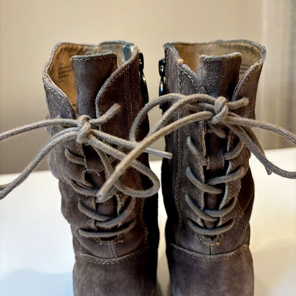 Sofft Women's Belmont Brown Leather Mid-Calf Slouch Side Zip Lace Up Booties 7 M - Picture 7 of 11